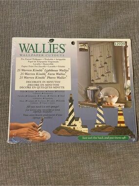 NOS Wallies Warren Kimble Lighthouses Wallpaper Cutouts Decals Decoupage